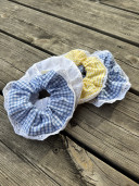 Embroidered Gingham Scrunchie