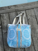 Sac de plage éponge vintage bleu turquoise
