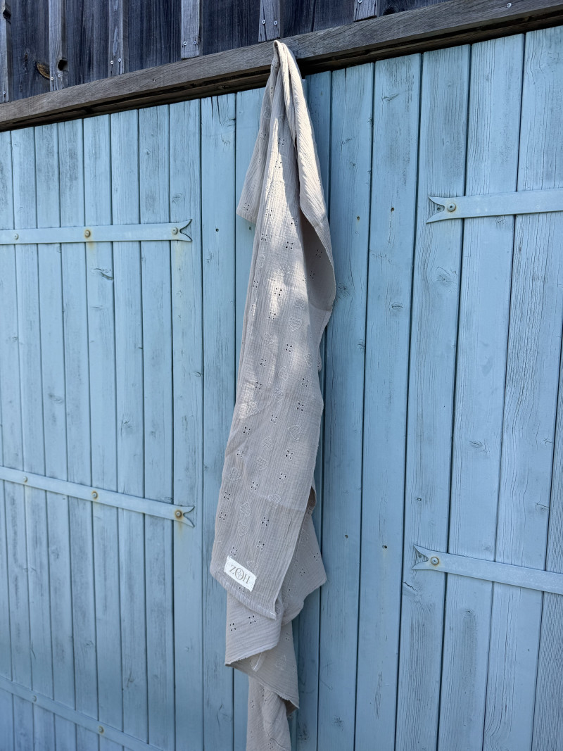 Taupe Cotton Gauze Throw