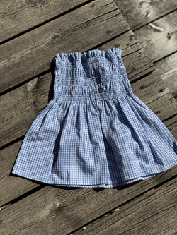 Top/jupe vichy bleu Simone