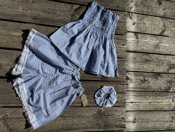 Simone Blue Gingham Top/Skirt