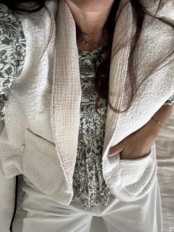 Veste bouclette Ninon blanche