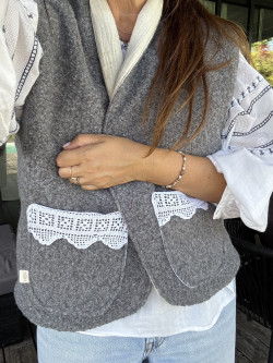 Ninon Grey Bouclé Vest