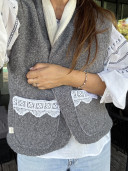 Veste bouclette Ninon grise