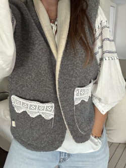 Veste bouclette Ninon grise