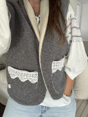 Veste bouclette Ninon grise