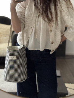 Edward Gingham Bucket Bag