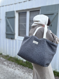 Ninon Grey Bouclé Tote Bag