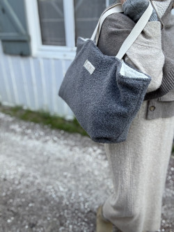 Ninon Grey Bouclé Tote Bag