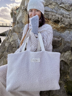 Ninon Reversible Bouclé Tote Bag - Beige