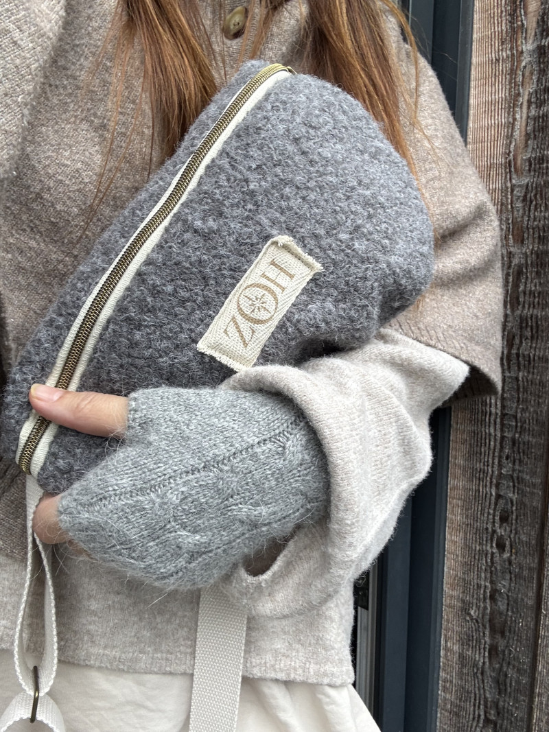 Sac banane bouclette Ninon /gris