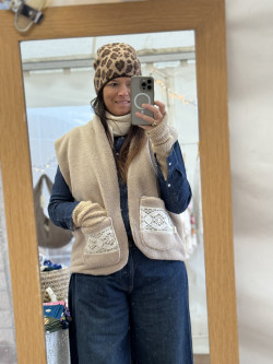 Ninon Taupe Teddy Vest