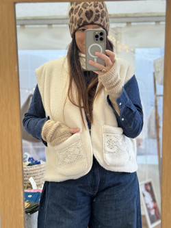 Ninon Ecru Teddy Vest