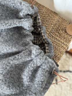 Eliott Grey Bouclé Clutch Bag