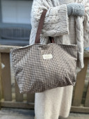 Giorgio Reversible Checkered/Sherpa Tote Bag
