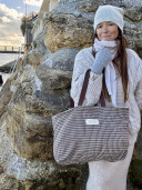 Giorgio Reversible Checkered/Sherpa Tote Bag