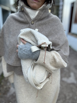 Eliott Beige Bouclé Clutch Bag