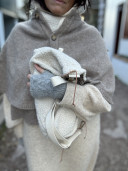 Eliott Beige Bouclé Clutch Bag
