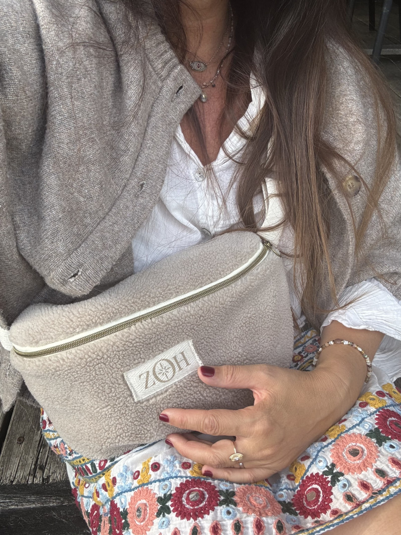 Sac banane mouton grège Romy
