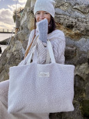 Ninon Reversible Beige Terry Cloth Tote Bag