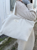 Cabas bouclette reversible  Ninon beige