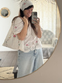 ALBA Embroidered Vintage Linen Blouse