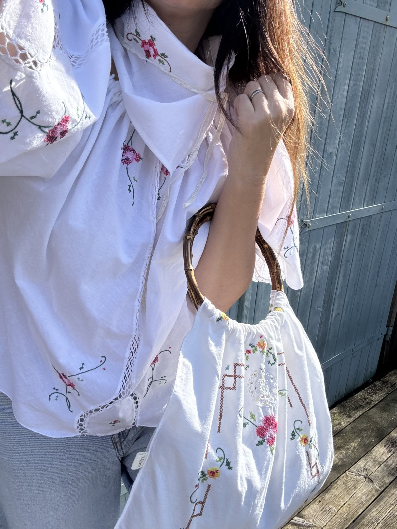 ALBA Embroidered Vintage Linen Blouse