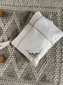 Embroidered Vintage Linen Pouch / Gina