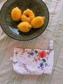 Lia Embroidered Vintage Linen Pouch