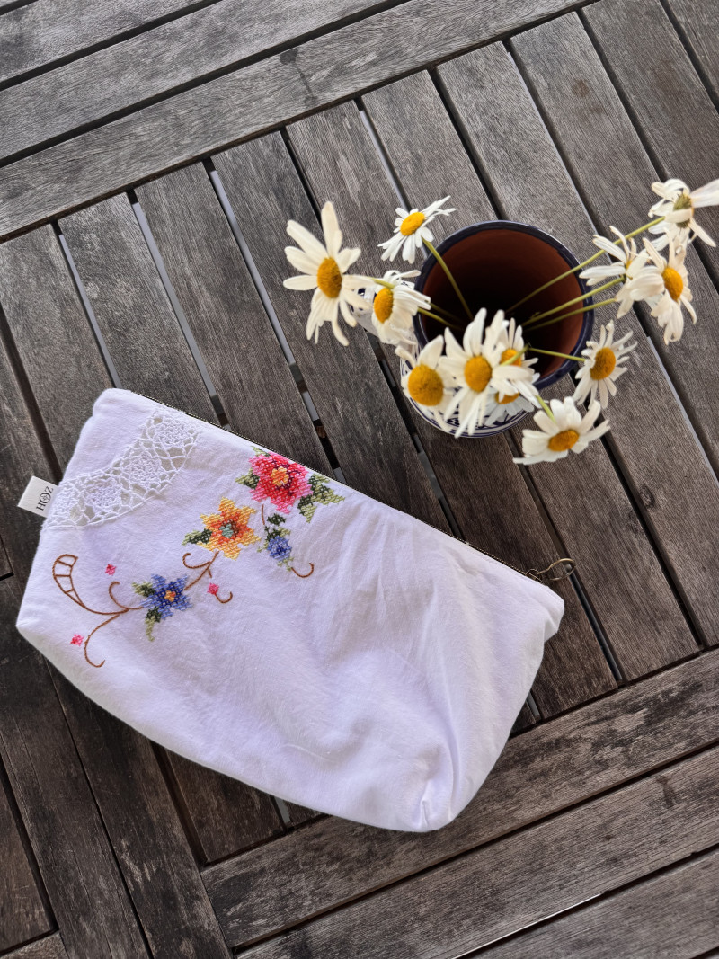 Pochette en linge ancien Julia