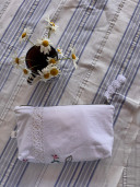 Paloma Embroidered Vintage Linen Clutch
