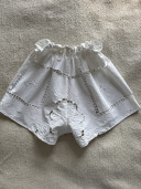 Short brodé en linge ancien/ POÉSIE