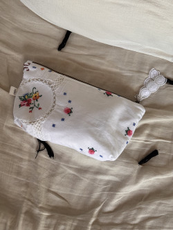 Pochette en linge ancien...