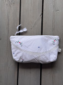 Embroidered Vintage Linen Clutch / Lily