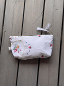 Embroidered Vintage Linen Clutch / Lily