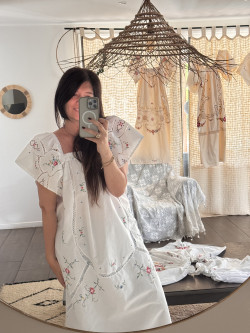Robe longue brodée ELENA