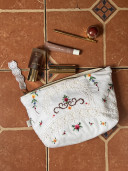 Embroidered Vintage Linen Clutch / Angie