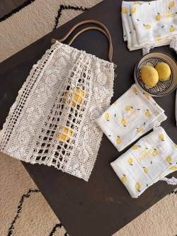 Torchon en gaze de coton citrons