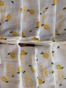 Torchon en gaze de coton citrons