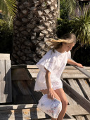 Top brodé en linge ancien/ Solal