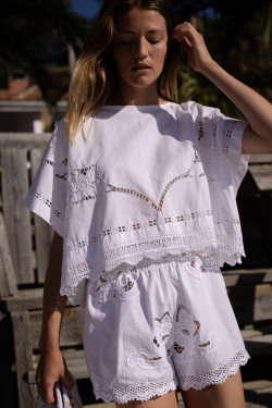 Embroidered Vintage Linen...