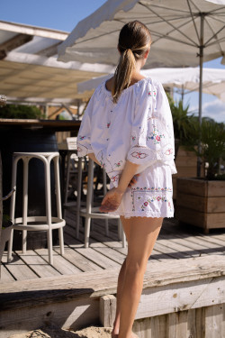 Embroidered Vintage Linen Blouse / Elvira