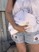 Pochette en linge ancien brodé/ Josepha