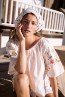 Embroidered Vintage Linen Blouse / Billie