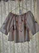NINA Embroidered Vintage Linen Blouse