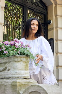 Embroidered Vintage Linen Blouse / Ella