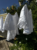 Blouse en linge ancien brodé /Ella
