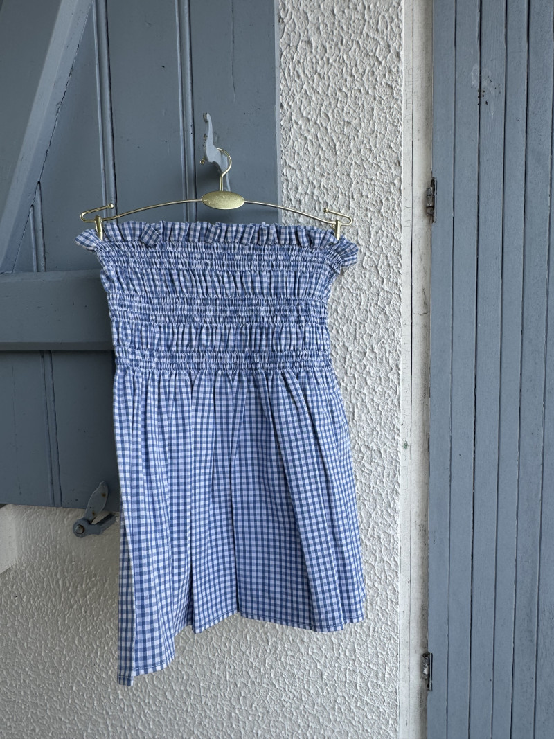 Simone Blue Gingham Top/Skirt
