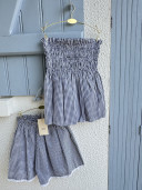 ELENA Navy Gingham Shorts