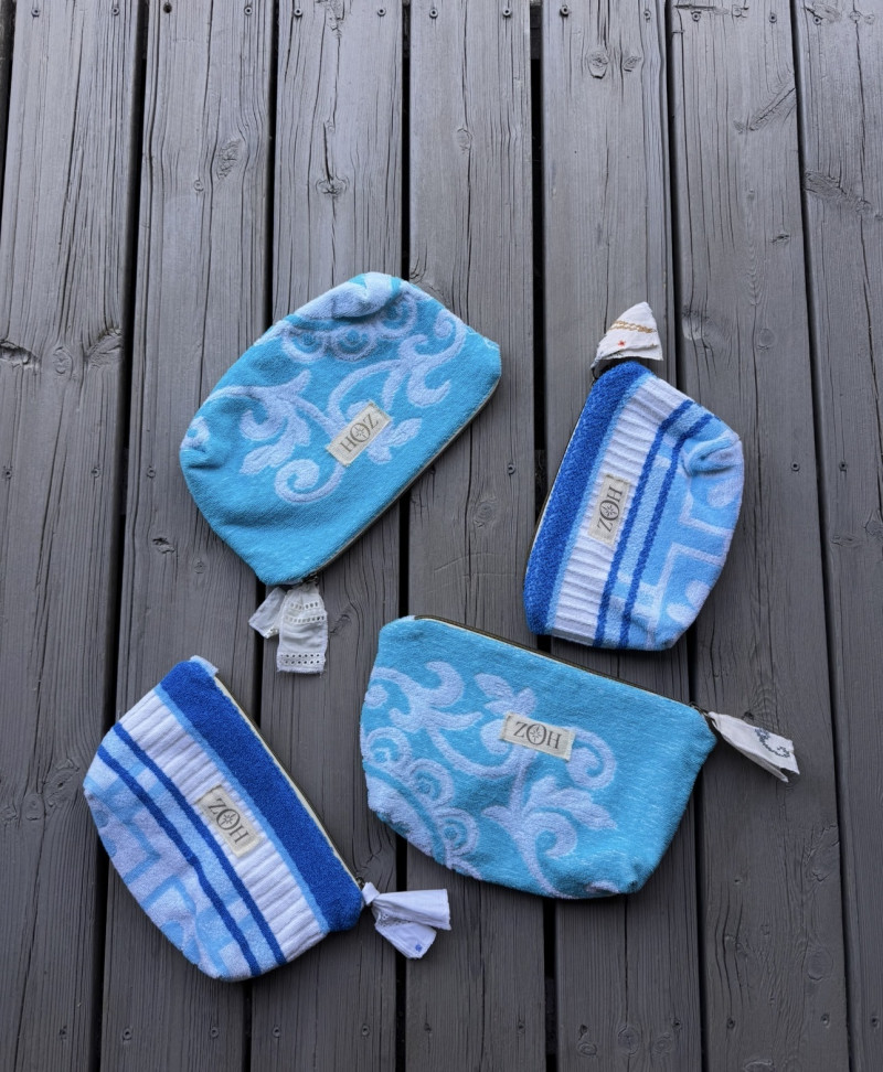 Turquoise Terry Cloth Pouch